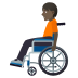 🧑🏿‍🦽 person in manual wheelchair: dark skin tone display on JoyPixels